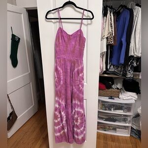 Tie dye maxi pink/purple dress